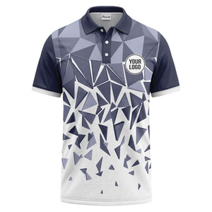 sharp monochrome geometric triangles polo shirt