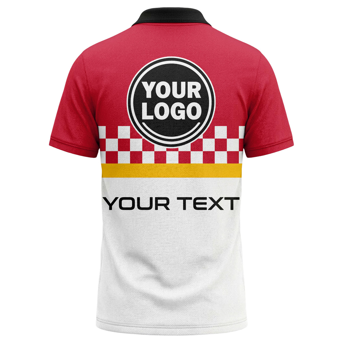 Custom Color Checkered Polo Shirt – Personalized Logo Team & Business Uniform