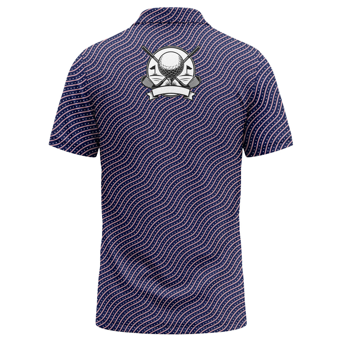 Custom Name & Logo Wave Pattern Polo Shirt – Premium Golf Team Uniform