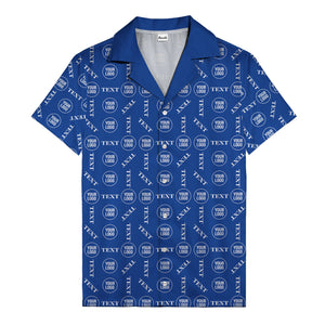 custom text & logo repeat pattern hawaiian shirt