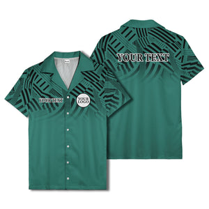 geometric waves & stripes abstract hawaiian shirt for men