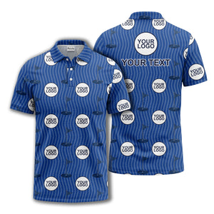 golf flag logo repeat pattern country club golf polo shirt
