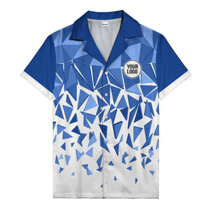 modern abstract triangular geometric hawaiian shirt for men