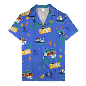 cruise ships & anchors cartoon fun hawaiian shirt for vacation