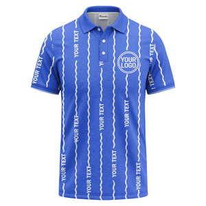 custom logo circle & wavy lines personalized polo shirt
