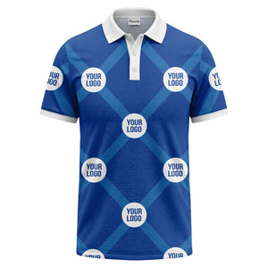 diagonal stripes & repeating custom logo polo shirt for men