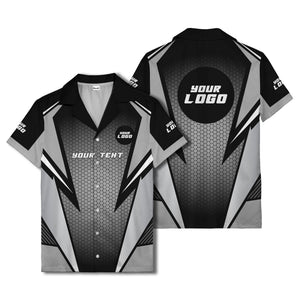 hexagon grid lightning bolt hawaiian shirt for men
