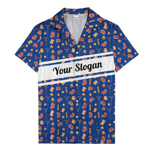 steak sausage burger cartoon grill repeat hawaiian shirt