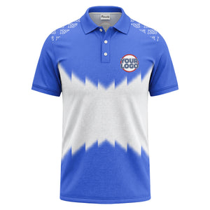 zigzag gradient custom logo polo shirt for men