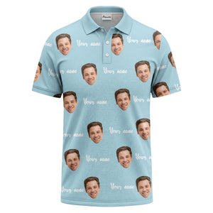 custom face portrait repeat polo shirt