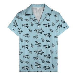 custom logo repeat typography hawaiian shirt for personalized style