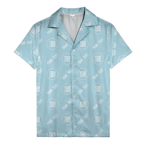 custom logo & text circle repeat black white hawaiian shirt for men