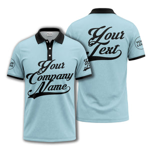 custom script logo corporate casual polo shirt for men