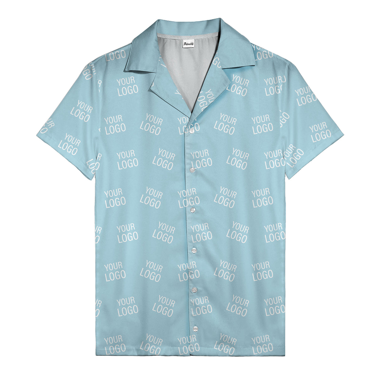 customizable repeat logo monochrome black hawaiian shirt for men