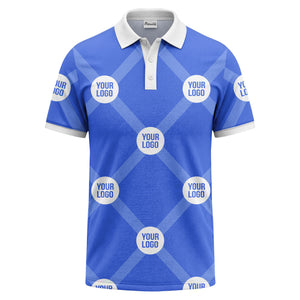 diagonal stripes & repeating custom logo polo shirt for men
