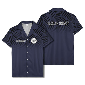 geometric waves & stripes abstract hawaiian shirt for men