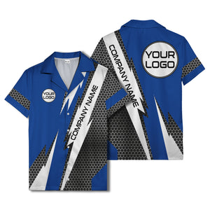 hexagonal grid lightning bolt geometric hawaiian shirt for men