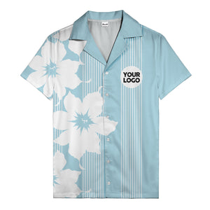 maple leaf & flag stripes patriotic custom multi color hawaiian shirt
