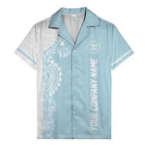 polynesian tribal tattoo motifs black white custom logo hawaiian shirt