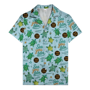 sea turtles & starfish sea you later cartoon hawaiian shirt