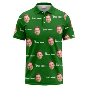 custom face portrait repeat polo shirt