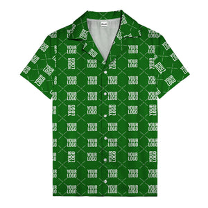 custom logo diamond repeat monochrome hawaiian shirt for men