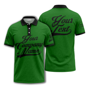 custom script logo corporate casual polo shirt for men