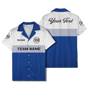 custom team logo & name bowling hawaiian shirt