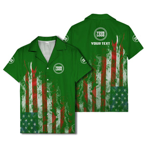 fiery bald eagle & stars stripes hawaiian shirt for men