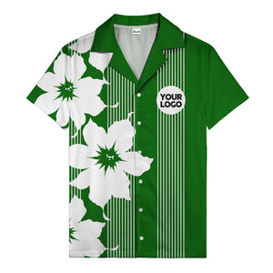 maple leaf & flag stripes patriotic custom multi color hawaiian shirt