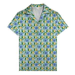 pineapple repeat & custom logo aloha hawaiian shirt