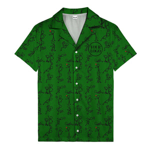 soccer stick figures & footballs fun cartoon hawaiian shirt