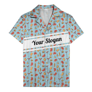 steak sausage burger cartoon grill repeat hawaiian shirt