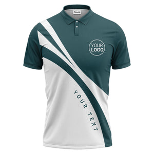 bold diagonal stripes custom logo black white gray modern golf polo shirt