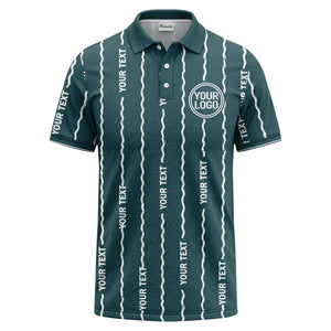 custom logo circle & wavy lines personalized polo shirt