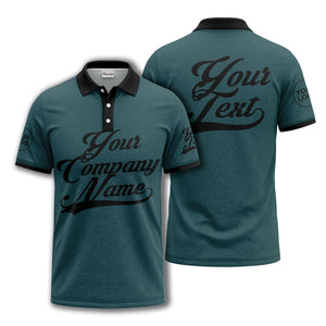 custom script logo corporate casual polo shirt for men