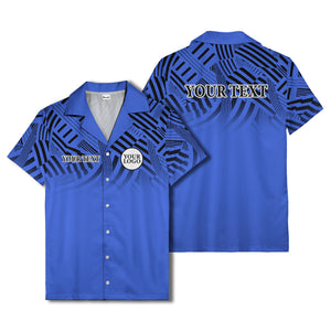 geometric waves & stripes abstract hawaiian shirt for men