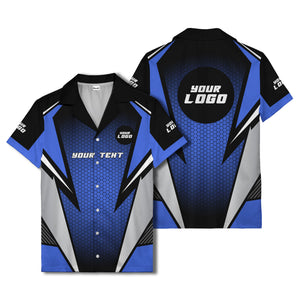 hexagon grid lightning bolt hawaiian shirt for men