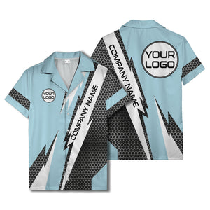 hexagonal grid lightning bolt geometric hawaiian shirt for men