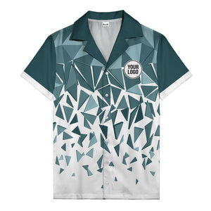 modern abstract triangular geometric hawaiian shirt for men