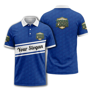 shield logo stars hexagon pattern polo shirt for men