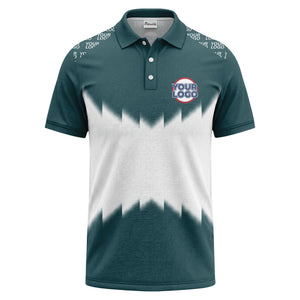 zigzag gradient custom logo polo shirt for men