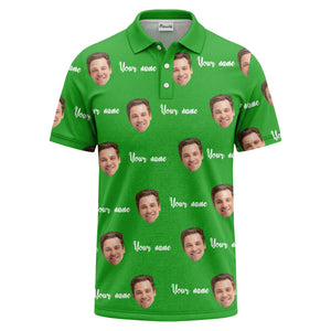 custom face portrait repeat polo shirt