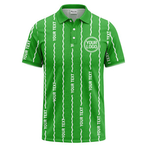 custom logo circle & wavy lines personalized polo shirt