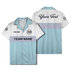 custom team logo & name bowling hawaiian shirt