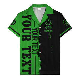 customizable text logo circle personalized hawaiian shirt