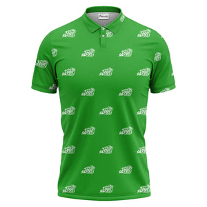 your logo repeat pattern black customizable professional polo shirt