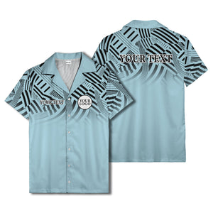 geometric waves & stripes abstract hawaiian shirt for men