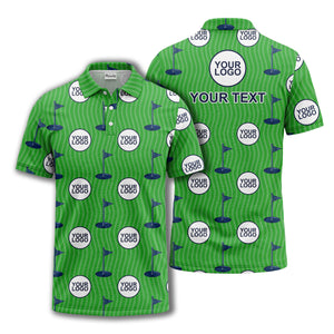 golf flag logo repeat pattern country club golf polo shirt