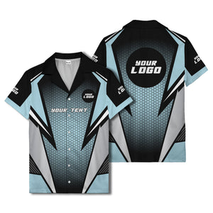 hexagon grid lightning bolt hawaiian shirt for men